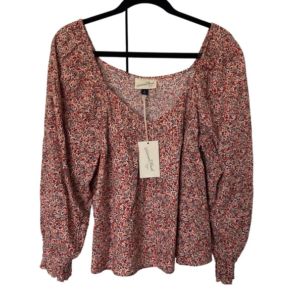 Universal Thread Women's Pink Floral Long Sleeve Pintuck Blouse - XS - NWT - Picture 1 of 7